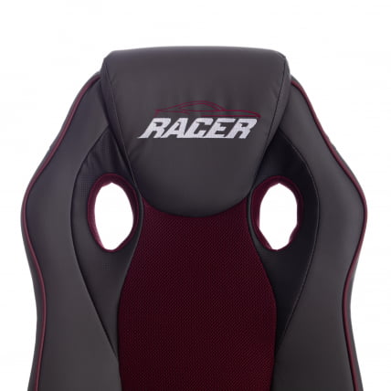 Кресло RACER кож/зам/ткань, металлик/бордо, 36/13_6