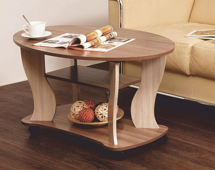 Стол журнальный Сатурн-М05 Ясень шимо темный Ясень шимо светлый_3