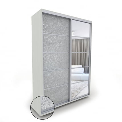 Шкаф-купе 2-х дверный Акцент-Квадро КЛ 1200х600 Выбеленное дерево_0