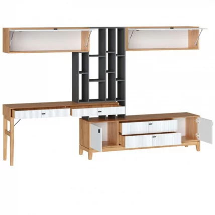 Набор мебели для гостиной Бари №2 Дуб Золотой Оник серый Белый_3