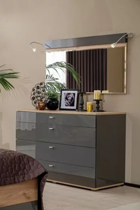 Комод 1200 с 4 ящиками Фиджи ЛД 659.050.000 Дуб Золотой Антрацит_6