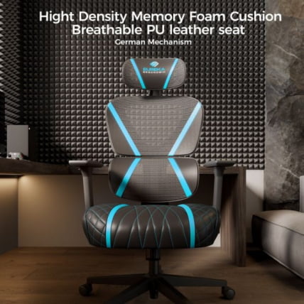 Эргономичное компьютерное кресло (для геймеров) Eureka Norn, Blue_15