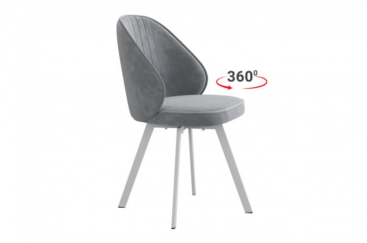 Стул Монарх Т2П (серый (велюр)/белый)_1