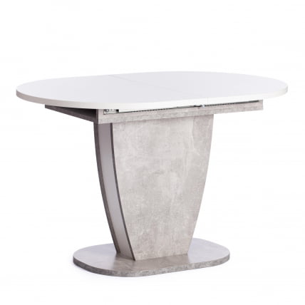 Стол обеденный SATURN ЛДСП, 120-160x80x75,5 см, Бетон/Белый_0