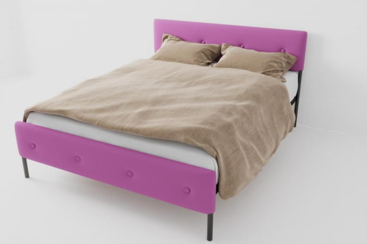 Кровать "Екатеринбург Мини" с ортопедическим основанием Цвет фасада: Розовый; Цвет корпуса: Чёрный; Материал фасада: Металл/Велюр; Размер: 900х2000 мм; Спальное место: 900х2000 мм _0