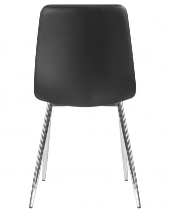 Стул обеденный DOBRIN ALEX хром ножки Черная экокожа P-01_4