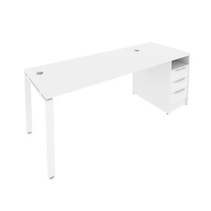 Рабочая станция с опорной тумбой Metal System Б.РС-СТП -1.4 Белый_0