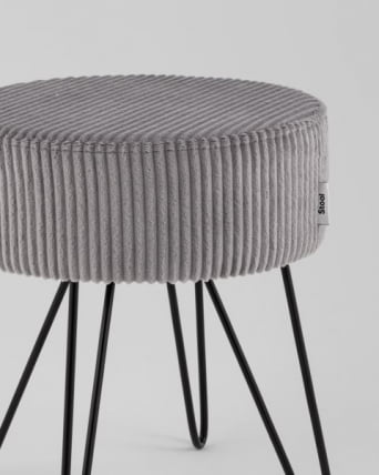 Пуф Спейси велюр рельефный светло-серый_3