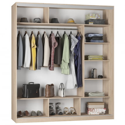 Шкаф-купе B-230х200х60-2(Графит-D10D10D10)_1