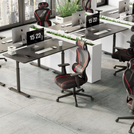 Эргономичное компьютерное кресло (для геймеров) Eureka Norn, Red_4