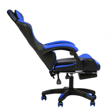 Кресло 1206 KINGQUEEN цвет черный/синий с массажем 1206-black-blue-mass_5