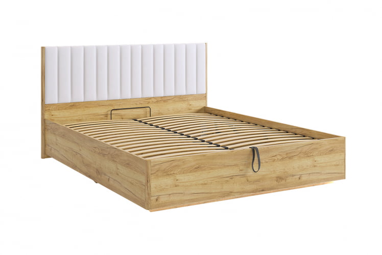 Кровать с подъемным механизмом 160х200 см Адам MSA-06 дуб крафт золотой/белоснежный (экокожа)_1