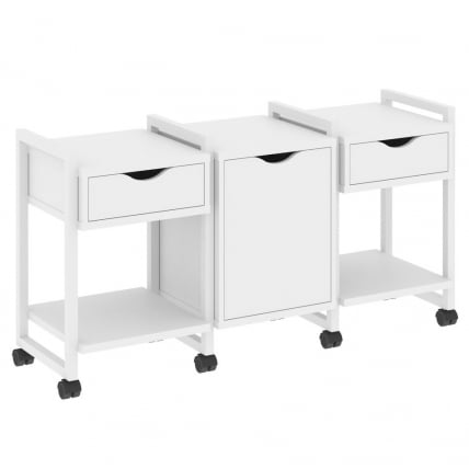 Тумба на колесных опорах наборная. Вариант №6 LOFT VR.L-TN-6.K Металл белый Белый Бриллиант_0