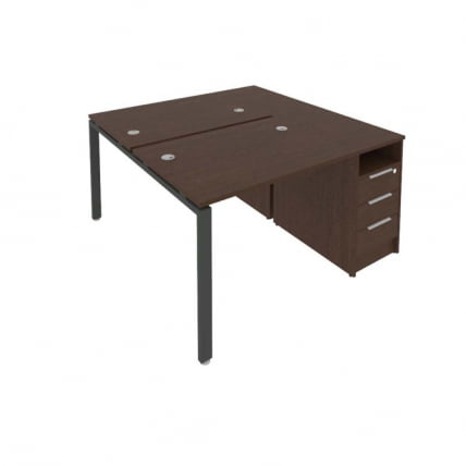 Рабочая станция с опорной тумбой Metal System Б.РС-СТП-2.1 Венге/Антрацит_0