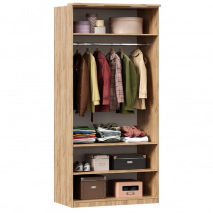 Шкаф двухстворчатый с зеркалом Фиджи ЛД 659.234.000 Дуб Золотой Антрацит_2