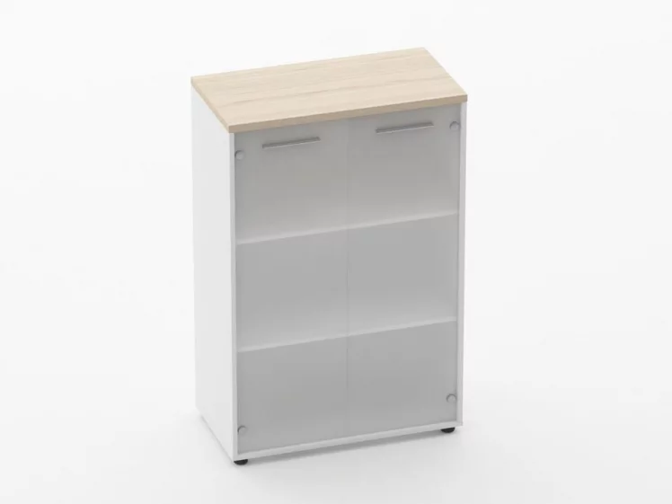 Шкаф 2 широкий 2 стеклянные двери Deka 10.12.161 Туя/Белый_0