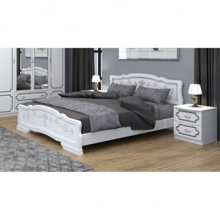 Кровать из массива Карина-6 200х180 Белый жемчуг_1