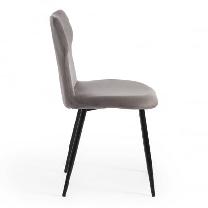 Стул ROBOCOP (mod. DC0128) вельвет/металл, 57 х 46 х 85 см , серый (HLR 24)/черный_1