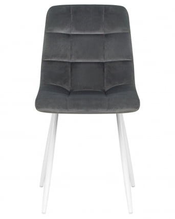 Стул обеденный DOBRIN ALEX белые ножки Темно-серый велюр V108-91_5