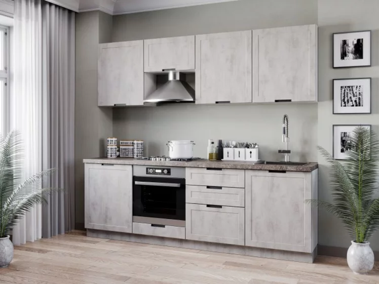 Тумба кухонная 800 с 3 ящиками ЛЮКС (4) Джамис ЛД 296.930.000.040 Белый Белый камень_2