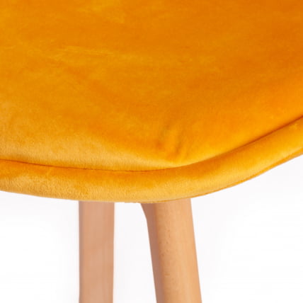 Стул TULIP SOFT (mod. 74) вельвет/дерево , 54 х 47 х 83 см , желтый (HLR 41)/натуральный_6