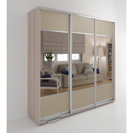 Шкаф-купе 3-х дверный Акцент-Дуэт КЛ 2100х600 Ясень шимо светлый_0