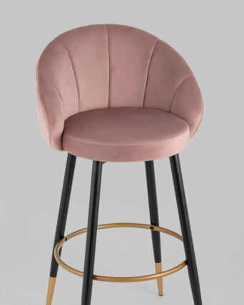 Стул Наоми барный велюр Розовый_6