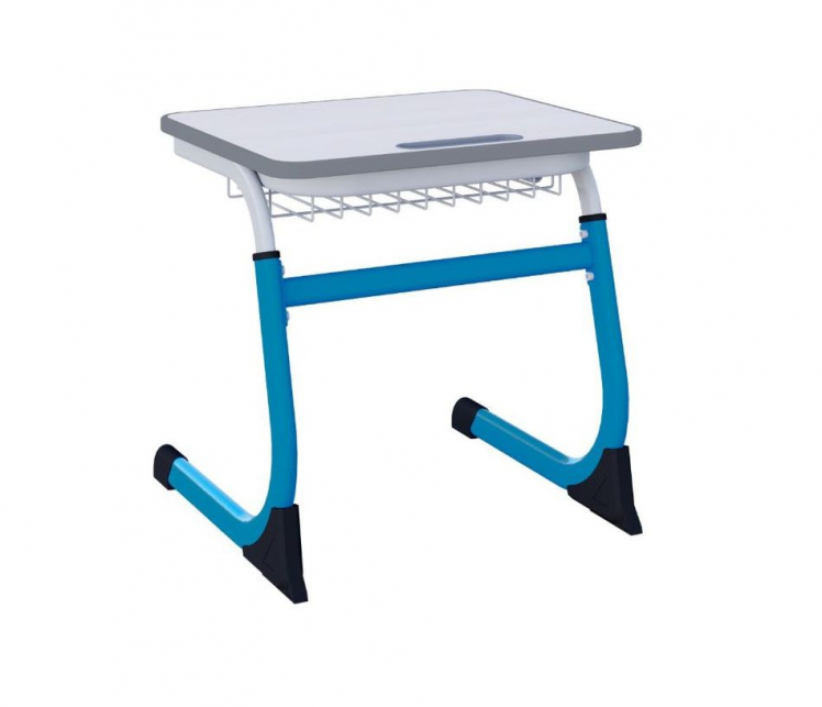 Парта одноместная регулируемая по высоте СМАРТЙ 600х500 (рост 3-5) Синий/Серый / SMARTY_0