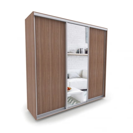 Шкаф-купе 3-х дверный Акцент-Сим ДЗ 2100х600 Ясень шимо тёмный_0