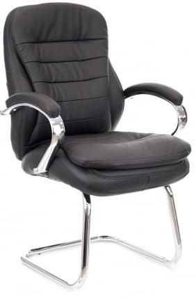 Кресло для посетителей Everprof Valencia CF Экокожа Черный_0