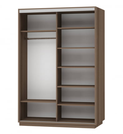 Шкаф-купе двухдверный Экспресс Дуо Медиум 1600х2400h Ясень шимо тёмный_1