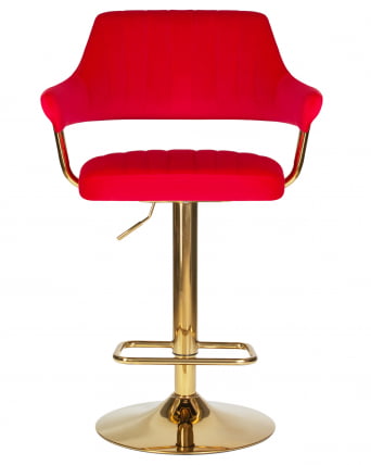 Стул барный DOBRIN CHARLY GOLD Красный велюр MJ9-45_5