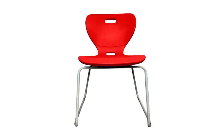Стул универсального назначения АУРА Л (рост 6) Красный/Каркас полимерный хром / AURA L_2