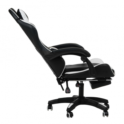Кресло 1206 KINGQUEEN цвет черный/белый с массажем 1206-black-white-mass_3