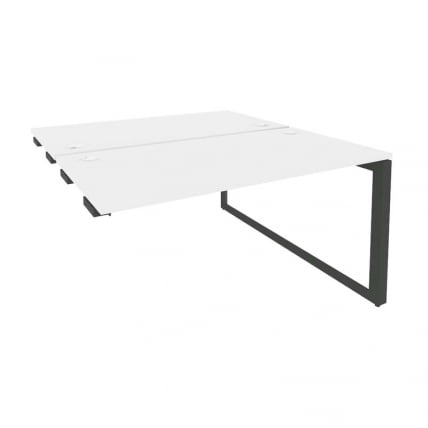 Стол-приставка двойной на О-образном м/к к опорым элем. ONIX O.MO-D.SPR-3.7 Белый Бриллиант/Антрацит_0