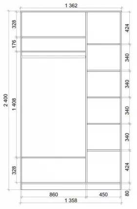 Шкаф-купе Хит-24-14-77 Орхидея Ясень шимо светлый_2