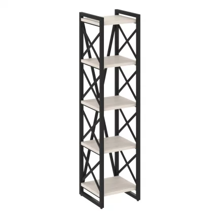 Стеллаж на регулируемых опорах - 5 полок LOFT VR.L-MST.O-5.4 Металл черный Денвер светлый_0