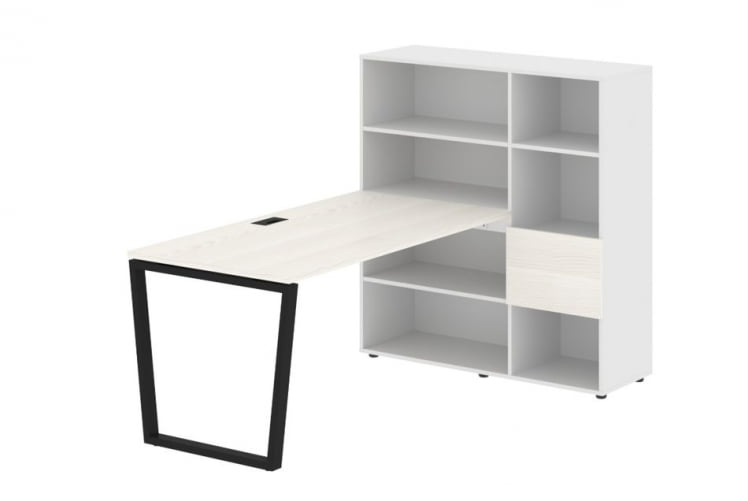 Рабочая станция EDIS EVRST 1215 Ясень Траун Черный Белый_0