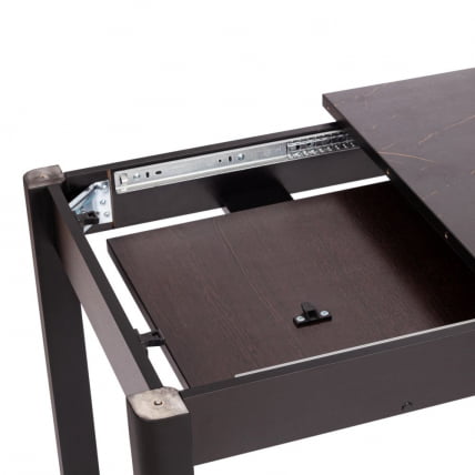 Стол TURIA ЛДСП/HPL/МДФ, 100 х 70+40 х 75 см, Мрамор черный/черный_7