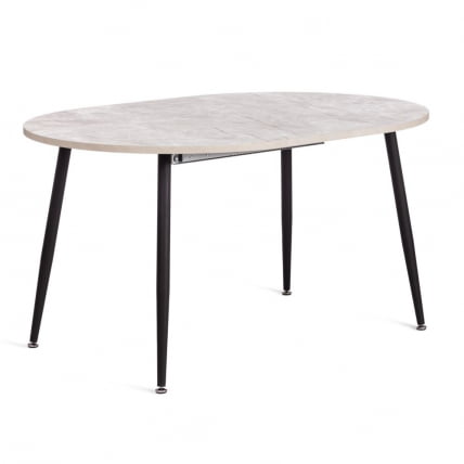 Стол VELETA ЛДСП/HPL/металл, 100 x 100+40 x 75 см, Агат серый/черный_1