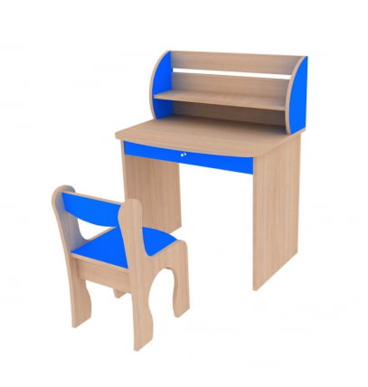 Столик и стульчик Морячок Дуб млечный / Голубой_0