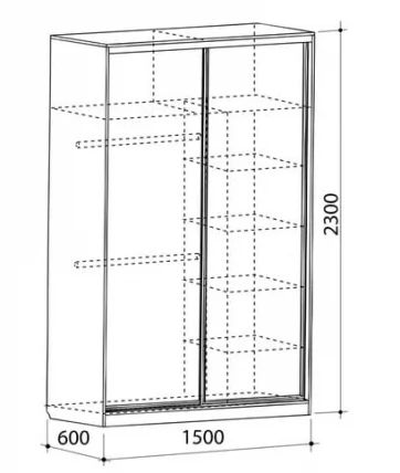 Шкаф-купе Гранд 2-600 Венге / Бордо_3
