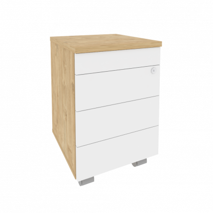 Тумба мобильная (TIP-ON) ONIX O.TM-3 TIP Тиквуд Светлый/Белый_0