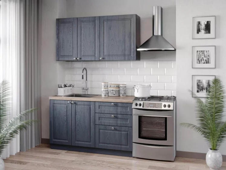 Шкаф кухонный 400 высокий Мокка ЛД 274.420.000.169 Черный Дуб фактурный антрацит_1