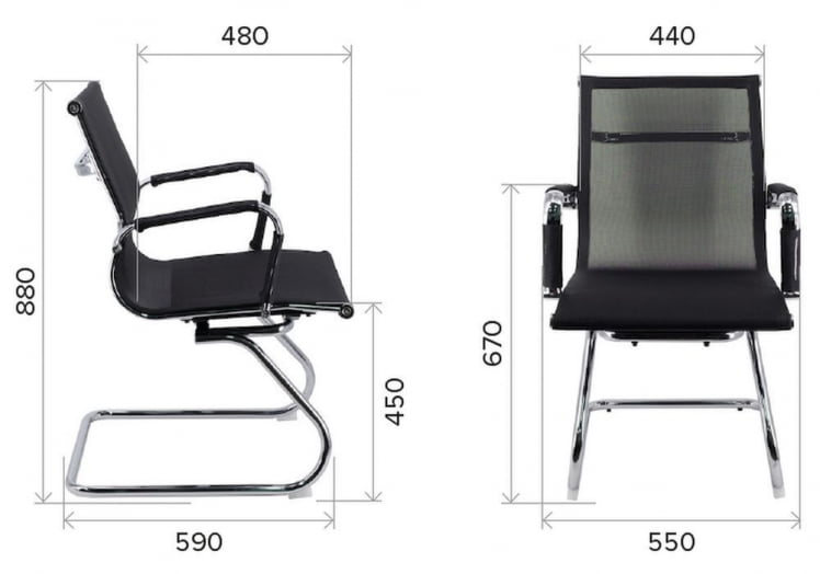 Кресло для посетителей Opera CF сетка Серый_4