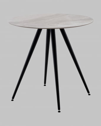 Стол Ники круглый столешница керамика Italian light grey 800_1