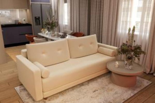 Диван прямой Санднес (Berhouse) Цвет фасада: Азур велюр; Тип: Прямой; Материал фасада: Металл/Велюр_3