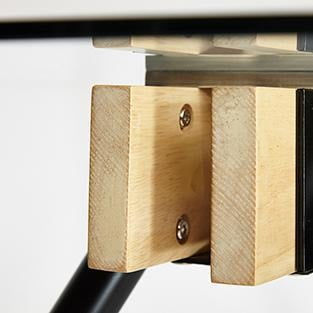 Стол FRONDO ( mod. DT1356) металл/стекло/дерево, 120*80*76 см, прозрачный/натуральный/черный_3