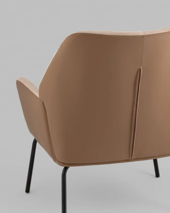 Кресло Харви Светло-коричневый с коричневой экокожей_3