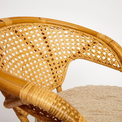 ТЕРРАСНЫЙ КОМПЛЕКТ ПЕЛАНГИ (стол со стеклом + 2 кресла) /без подушек/ ротанг, кресло 65х65х77см, стол диаметр 64х61см, Хоней (мед) / PELANGI Honey_8